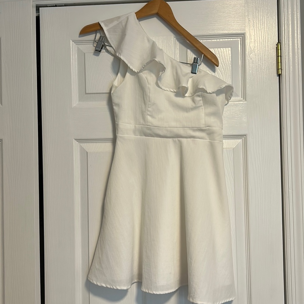 White Ruffle Dress